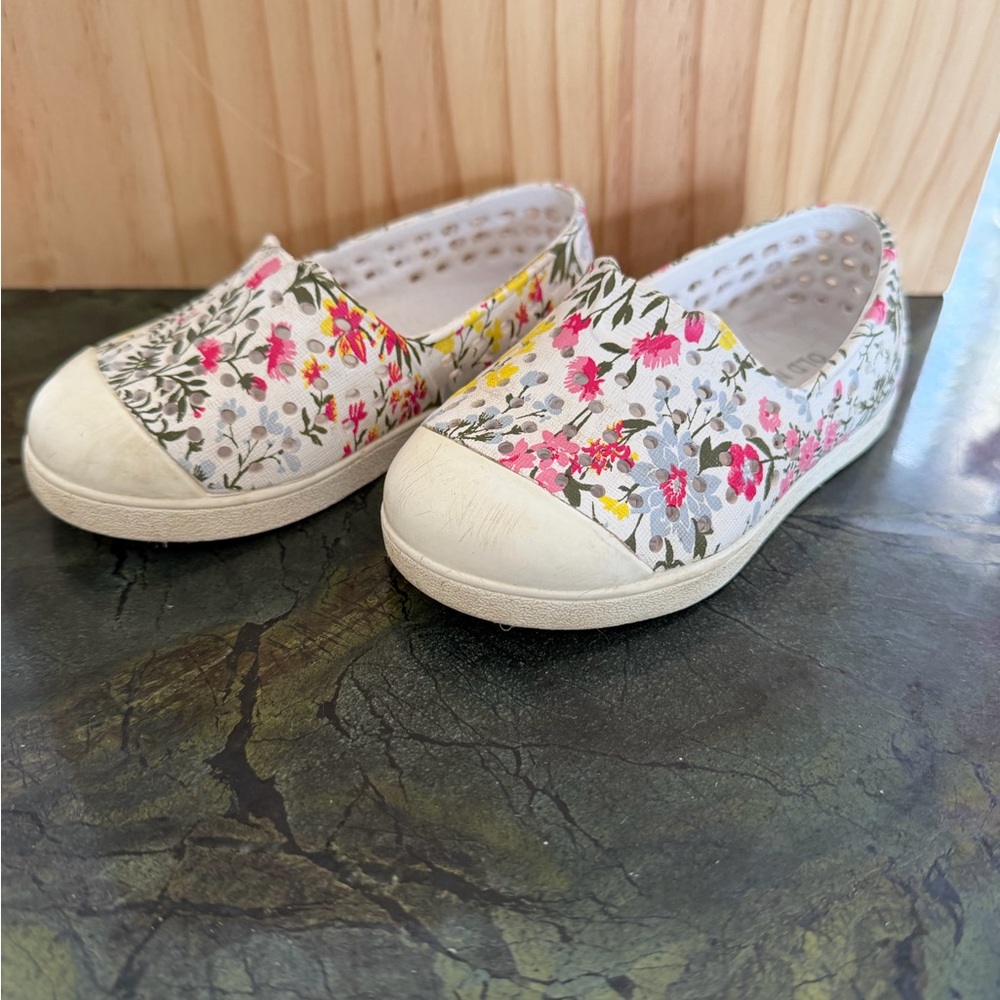 Old Navy Kids Floral Slip-On Sneakers - Pink and Yellow